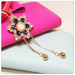 Snowflake Sapphire rhinestones crystal gem pendant